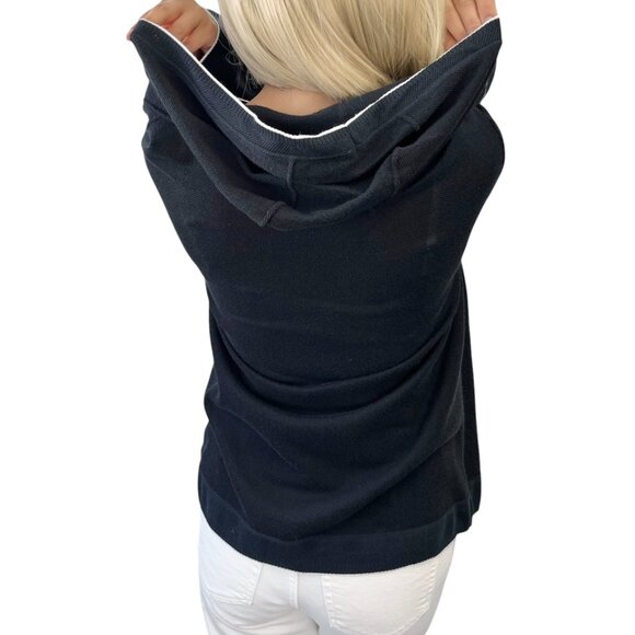 CHANEL Sport Vintage 09P CC Logo Knit Top #42 Hoodie Dark Blue Silver [105272] - Picture 4 of 11